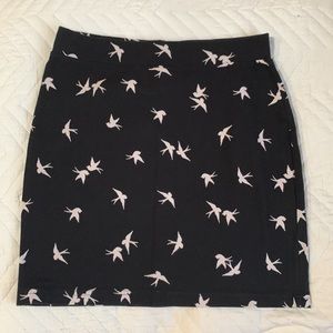 H&M Bodycon Bird Print Skirt